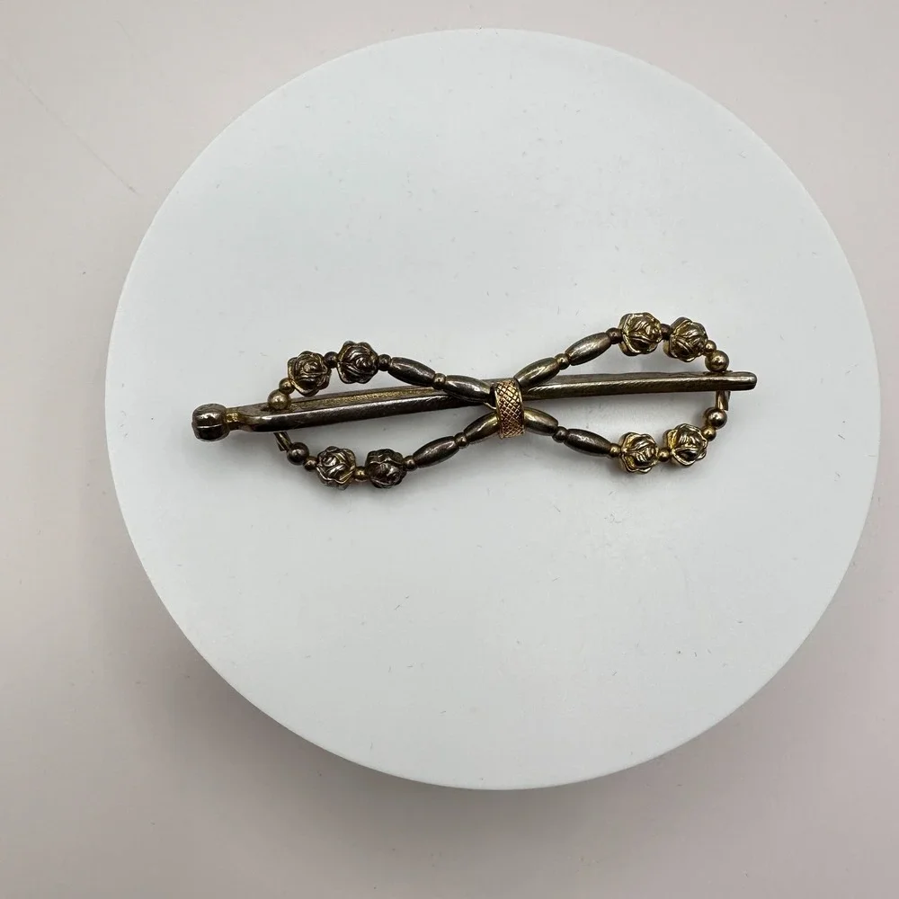 Vintage 90s Floral Barrette Hair Clip Beaded Women's Classic Fashion Jewelry‎